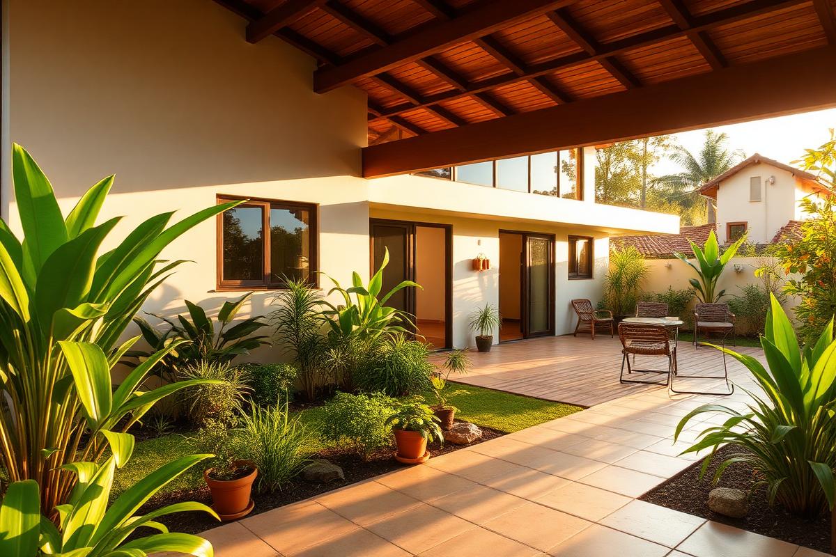 Casa familiar con terraza y jardín